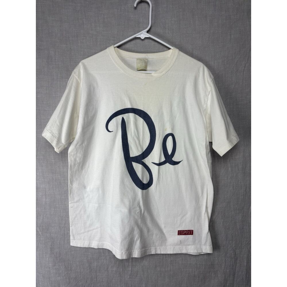 True Vintage T-Shirt Esprit Size M 80s White Esprit Logo Cotton Made USA